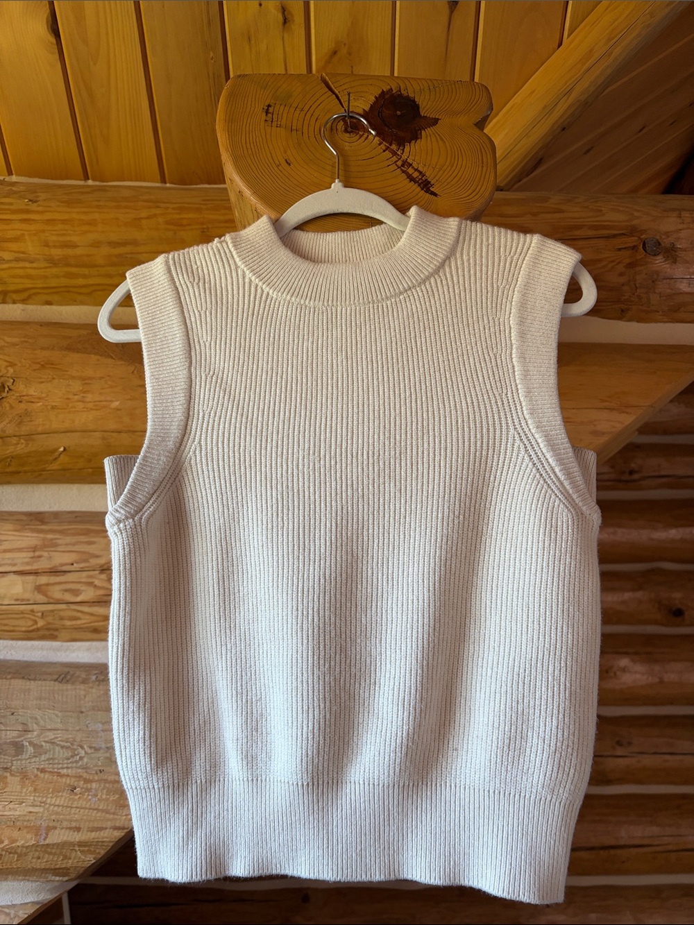 a new day Cream Ribbed Sleeveless Sweater Vest